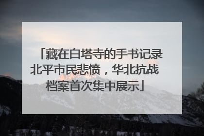 藏在白塔寺的手书记录北平市民悲愤，华北抗战档案首次集中展示