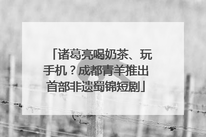 诸葛亮喝奶茶、玩手机？成都青羊推出首部非遗蜀锦短剧