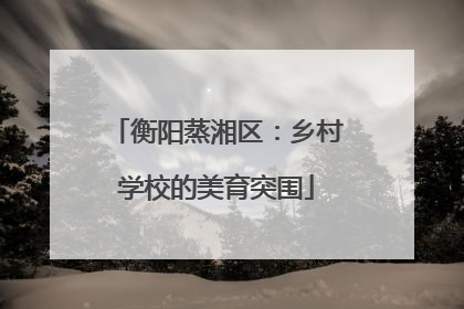 衡阳蒸湘区：乡村学校的美育突围