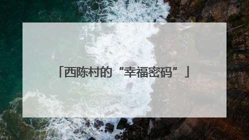西陈村的“幸福密码”