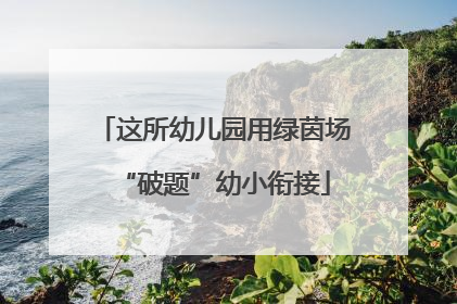 这所幼儿园用绿茵场“破题”幼小衔接