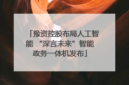 豫资控股布局人工智能 “深言未来”智能政务一体机发布