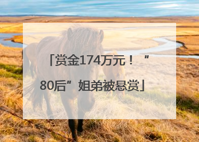 赏金174万元！“80后”姐弟被悬赏