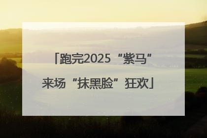 跑完2025“紫马” 来场“抹黑脸”狂欢