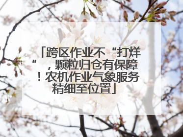 跨区作业不“打烊”，颗粒归仓有保障！农机作业气象服务精细至位置