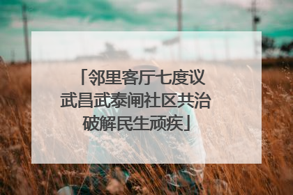 邻里客厅七度议 武昌武泰闸社区共治破解民生顽疾