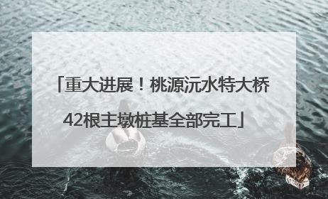 重大进展！桃源沅水特大桥42根主墩桩基全部完工