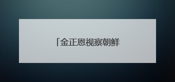 金正恩视察朝鲜重要军工企业