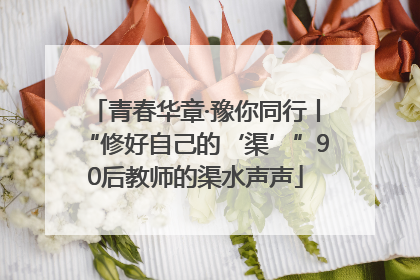 青春华章·豫你同行丨“修好自己的‘渠’”90后教师的渠水声声