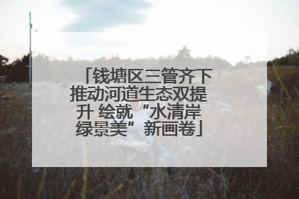 钱塘区三管齐下推动河道生态双提升 绘就“水清岸绿景美”新画卷