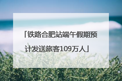 铁路合肥站端午假期预计发送旅客109万人