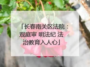 长春南关区法院：观庭审 明法纪 法治教育入人心