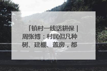 镇村一线话耕保｜周张博：村民但凡种树、建棚、盖房，都要向街道报批