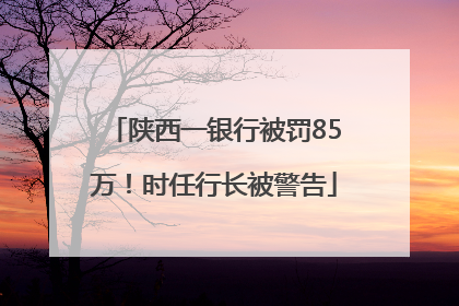 陕西一银行被罚85万！时任行长被警告