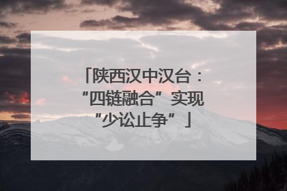 陕西汉中汉台：“四链融合”实现“少讼止争”