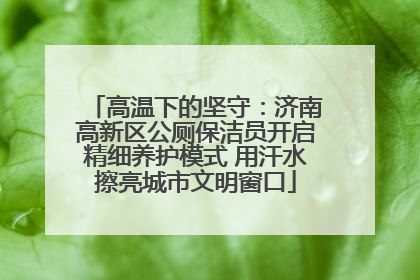 高温下的坚守：济南高新区公厕保洁员开启精细养护模式 用汗水擦亮城市文明窗口