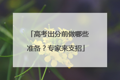 高考出分前做哪些准备？专家来支招