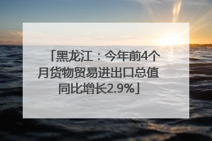 黑龙江：今年前4个月货物贸易进出口总值同比增长2.9%