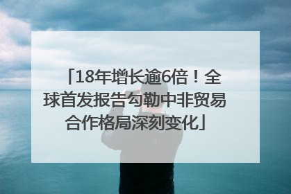 18年增长逾6倍！全球首发报告勾勒中非贸易合作格局深刻变化