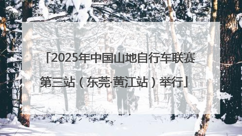 2025年中国山地自行车联赛第三站（东莞·黄江站）举行