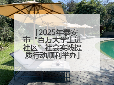 2025年泰安市“百万大学生进社区”社会实践提质行动顺利举办