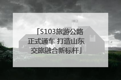 S103旅游公路正式通车 打造山东交旅融合新标杆